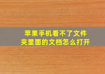 苹果手机看不了文件夹里面的文档怎么打开