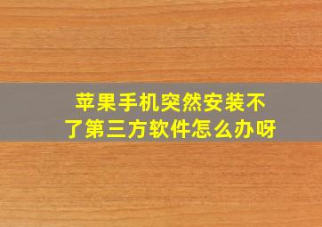 苹果手机突然安装不了第三方软件怎么办呀