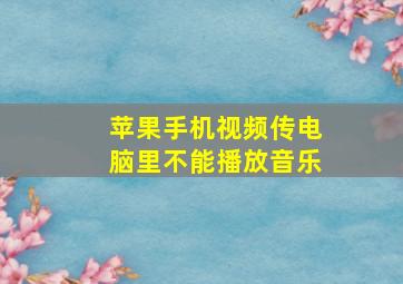 苹果手机视频传电脑里不能播放音乐