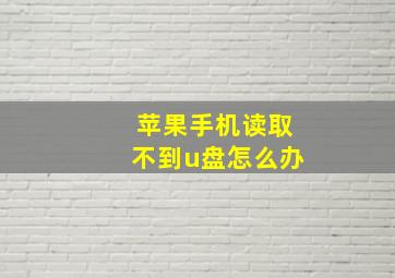 苹果手机读取不到u盘怎么办