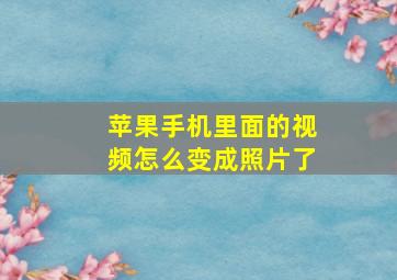 苹果手机里面的视频怎么变成照片了