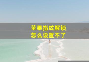 苹果指纹解锁怎么设置不了