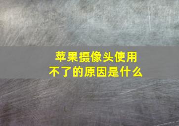 苹果摄像头使用不了的原因是什么