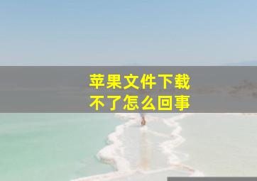 苹果文件下载不了怎么回事