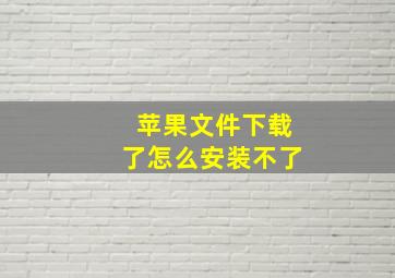 苹果文件下载了怎么安装不了