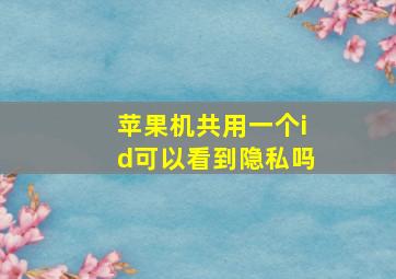 苹果机共用一个id可以看到隐私吗