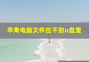 苹果电脑文件拉不到u盘里