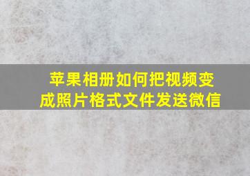 苹果相册如何把视频变成照片格式文件发送微信