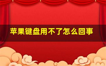 苹果键盘用不了怎么回事