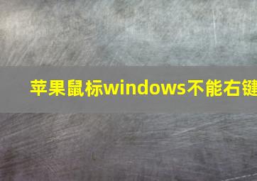 苹果鼠标windows不能右键