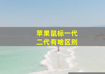 苹果鼠标一代二代有啥区别