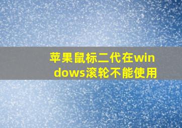 苹果鼠标二代在windows滚轮不能使用