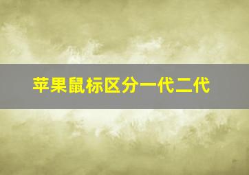 苹果鼠标区分一代二代