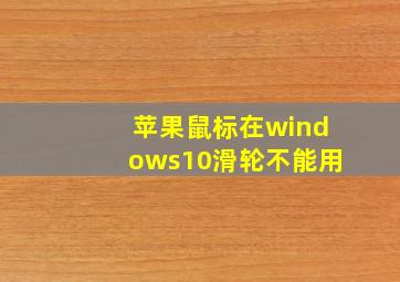 苹果鼠标在windows10滑轮不能用