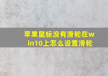 苹果鼠标没有滑轮在win10上怎么设置滑轮