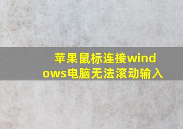 苹果鼠标连接windows电脑无法滚动输入