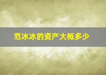 范冰冰的资产大概多少