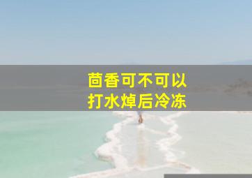 茴香可不可以打水焯后冷冻