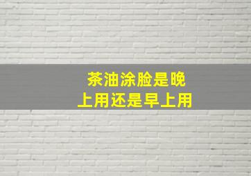 茶油涂脸是晚上用还是早上用