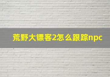 荒野大镖客2怎么跟踪npc