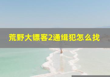 荒野大镖客2通缉犯怎么找