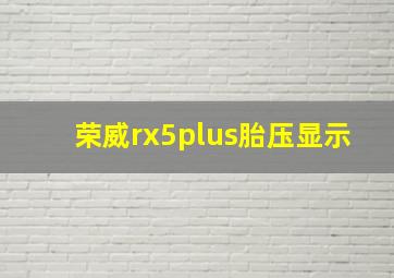 荣威rx5plus胎压显示