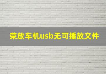 荣放车机usb无可播放文件