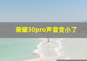 荣耀30pro声音变小了