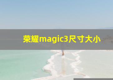 荣耀magic3尺寸大小