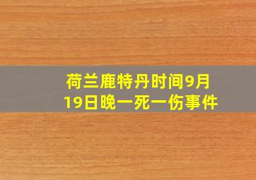 荷兰鹿特丹时间9月19日晚一死一伤事件