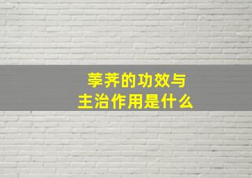 荸荠的功效与主治作用是什么