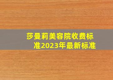 莎曼莉美容院收费标准2023年最新标准