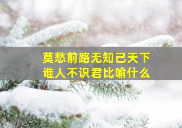 莫愁前路无知己天下谁人不识君比喻什么