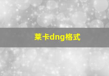 莱卡dng格式