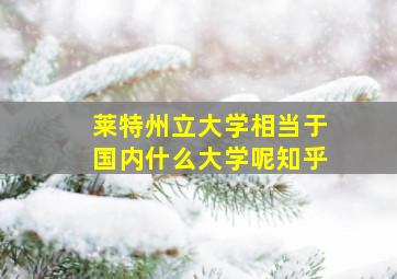 莱特州立大学相当于国内什么大学呢知乎