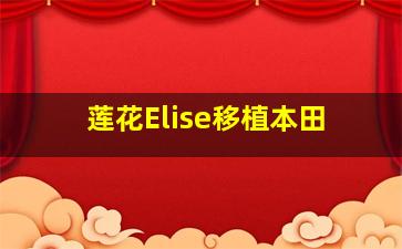 莲花Elise移植本田