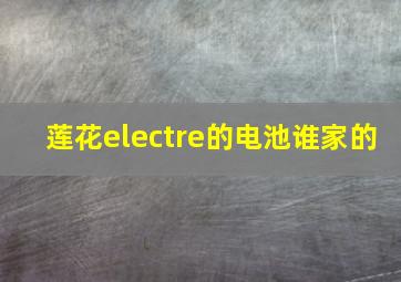 莲花electre的电池谁家的