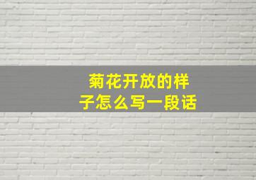 菊花开放的样子怎么写一段话