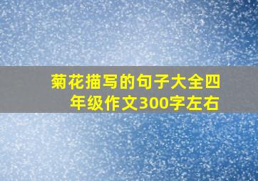 菊花描写的句子大全四年级作文300字左右