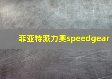 菲亚特派力奥speedgear