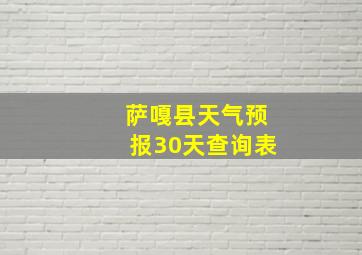 萨嘎县天气预报30天查询表