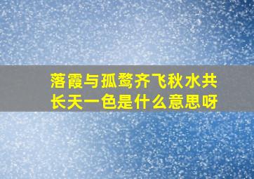 落霞与孤鹜齐飞秋水共长天一色是什么意思呀