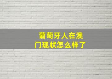 葡萄牙人在澳门现状怎么样了