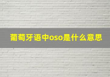 葡萄牙语中oso是什么意思