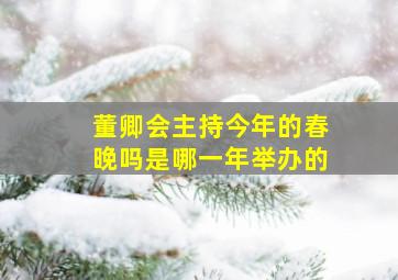 董卿会主持今年的春晚吗是哪一年举办的