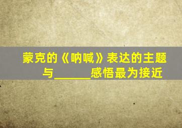 蒙克的《呐喊》表达的主题与______感悟最为接近