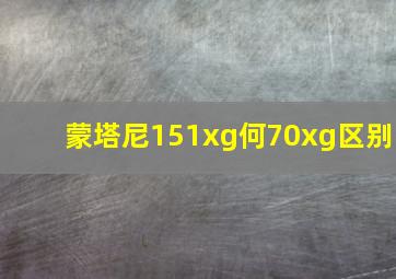 蒙塔尼151xg何70xg区别