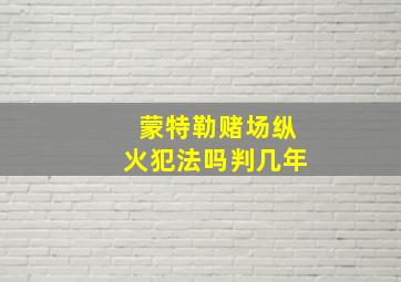 蒙特勒赌场纵火犯法吗判几年