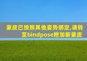 蒙皮已按照其他姿势绑定,请转至bindpose附加新蒙皮