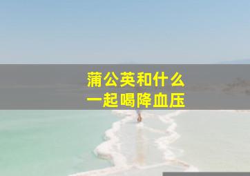 蒲公英和什么一起喝降血压